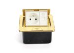 Hidden Brass Pop Up Floor Outlet With Modular Jack , Gold French Socket