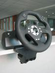 Black Wired USB Force Feedback Steering Wheel And Pedals For Computer