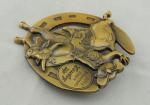 4.0mm High Relief 3D Die Cast Medals By Antique Gold Plating For Gift