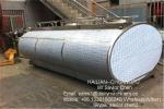 Dairy Farm Milk Cooling Tank , Horizontal Milk Tank With Truck 10000 Liter