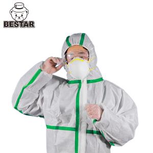 China Asbestos Removal Disposable White Overalls Seamless Taped Coverall Cat III Type 5/6 on sale