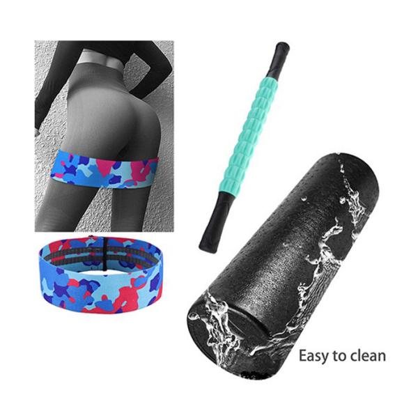 Foam Muscle Massage Roller Stick With Anti Slip Fabric Resistance Bands Massage