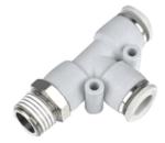 Black colour Branch Tee push - in Male connector Side Thread Tube Fittings