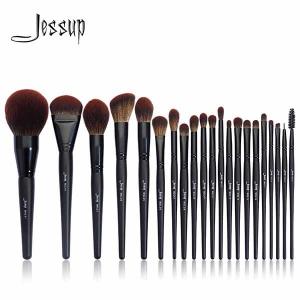 China Jessup Phantom Black Essential Makeup Brushes Set 21pcs Synthetic Bristles on sale