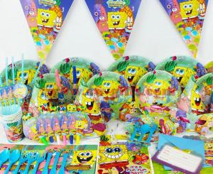Wholesale SpongeBob theme party set kids birthday party suppliers child Decoration evening party set celebration decoration from china suppliers