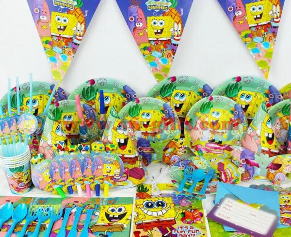 SpongeBob theme party set kids birthday party suppliers child Decoration evening