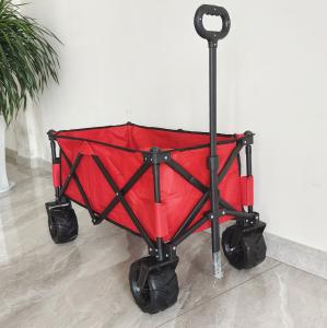China O-Type Adjustable Handle Folding Wagon Pu Wide Wheel Foldable Beach Camping Cart on sale