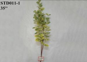 Wholesale Green Yellow Eucalyptus Leaves Artificial Tree Branches Greenery Decor 90 CM Tall from china suppliers