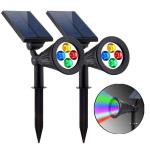 2 IN 1 Solar Garden Spot Light RGB Color Changing LED for Outdoor Lawn Power