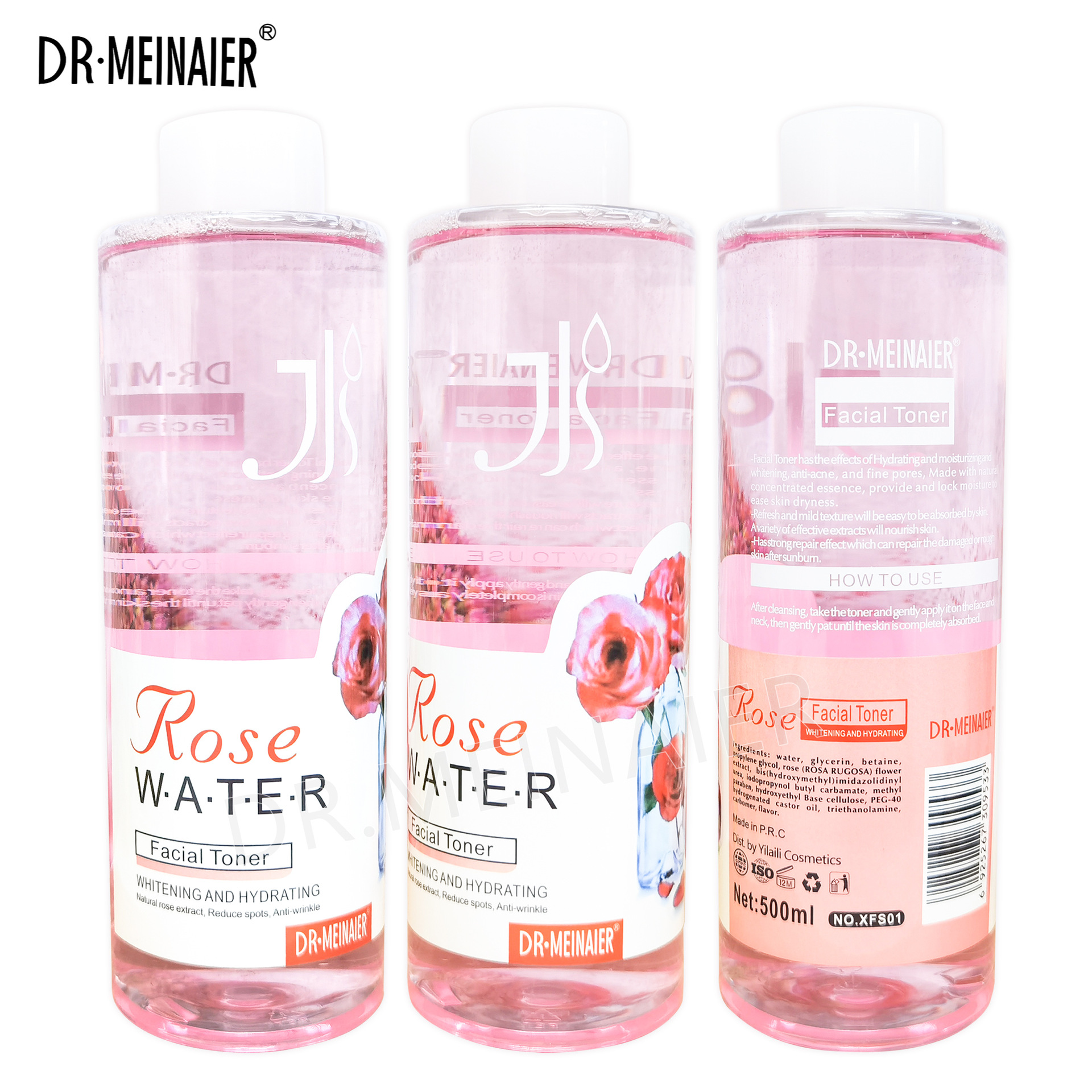 High Quality 500ml Organic Moisturizing and Whitening Facial Toner Refreshing Face Water for Adults