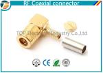 50 Ohm , 75 Ohm Right Angle Straight SMB Coaxial Connector Low Reflection