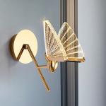 Bedside wall lamp bedroom lamp modern living room background butterfly wall