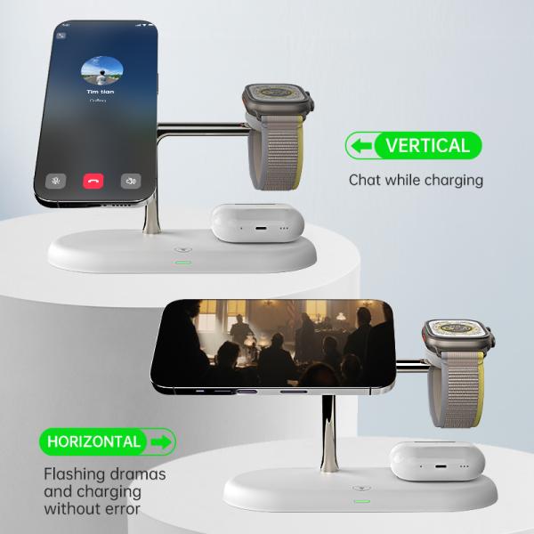 15W/10W/7.5W/5W Output Holder Wireless Charging Black White Customized Logo Accepted