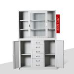Glass Steel Door Office Filing Cabinets With Drawer