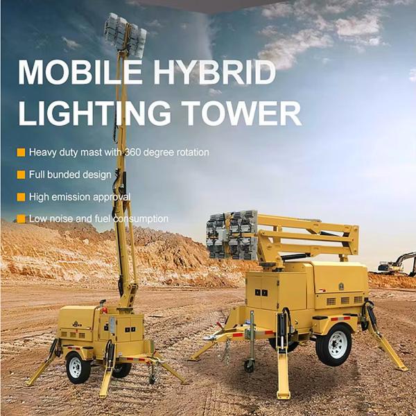 Portable LED Light Towers Outdoor Light Tower Frequency 50/60 Hz Diesel Light Tower for Events