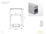 W50*H75mm Driver In Aluminium Led Strip Profie for Up and Down Lighting