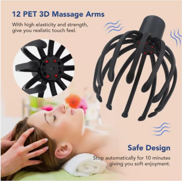 Electric Octopus Claw Scalp Massager for Stress Relief and Increased Blood