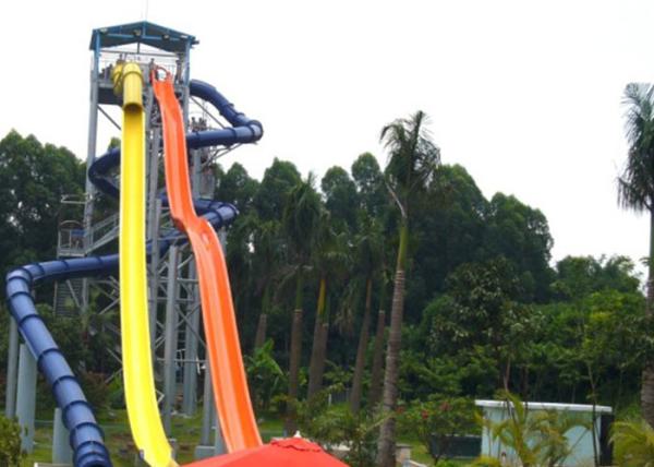 0.85M Width Fiberglass Water Slide Tube 5 - 13M Platform Height 1 Rider / Slide