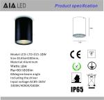 IP65 waterproof circular surface mounted 20W COB LED downlight&outdoor LED down