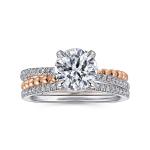 Laser Engraving Logo Lab Created Diamond Engagement Rings 1.5ctw