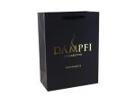 Offset Printed Paper Bags Handmade Black Custom With Golden Hot Stamping