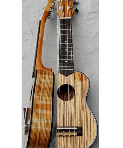 21" professional Ukulele zebrawood solidwood four string guitar high quality