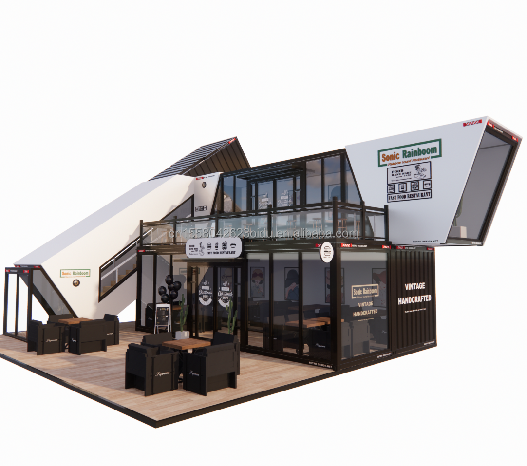 Expandable Prefab Folding Container Garden House with Galvanized Steel Square Tubes Main Structure Chinese Design Style
