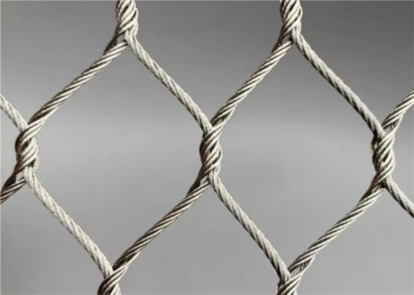Knotted Type 1.5mm Rope Diameter SS304 Stainless Steel Wire Rope Net For Animal