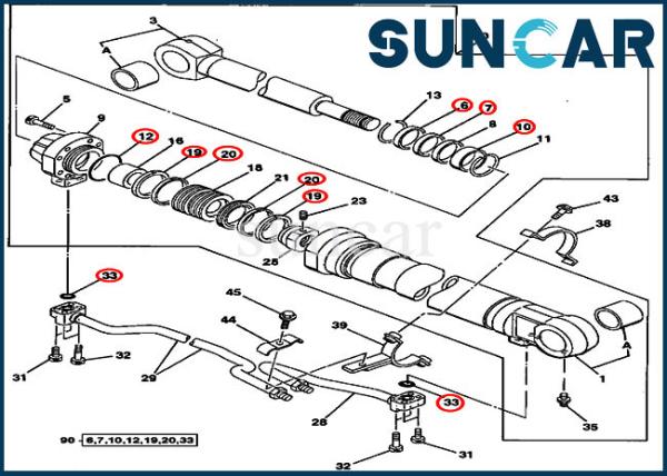 AT264433 Arm Seal Repair Kit Cylinder Service Kits Fits 230LCR 200CLC Deere