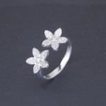 925 Charm Silver Cubic Zirconia Rings / Pentagram Shape Five Point Star Ring