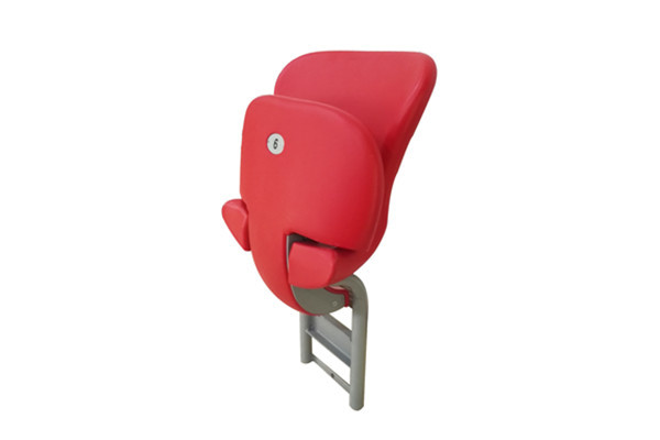 Wall Mounted HDPE Foldable Stadium Seats Grey Powder Coated Support