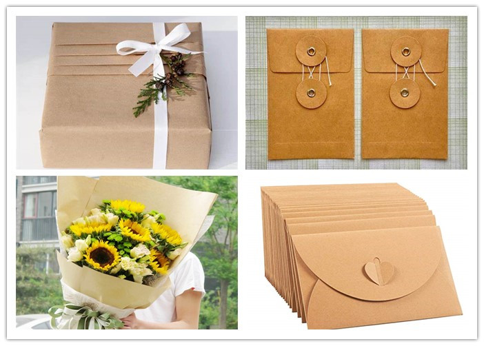 Smooth Surface Printable Brown Envelope Kraft Paper Roll 70g 80g
