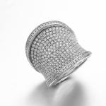 5.89g 925 Silver CZ Rings Cubic Zirconia Sterling Silver Shield Ring