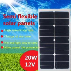 Wholesale Strongly Waterproof Flexible PV Solar Panels 18V 25W With Two Conductor Wire from china suppliers