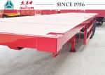 Durable 30 Tons Flatbed Container Trailer With Tri Axle , Flatbed Equipment