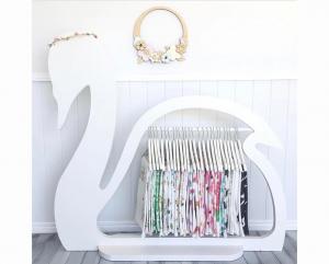 Wholesale Swan Design Childrens Wooden Clothes Rack / Elegant Kids Clothes Rack Stand from china suppliers