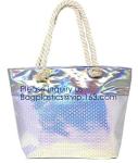 Waterproof All Over Printing PVC Coating Tote Shoulder Fabric Shopping Bag With