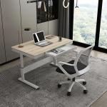 Electric Height Adjustable Wooden Glass Stand Up Desk for Gaming Work Home