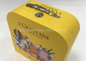 Wholesale Yellow Bespoke Luxury Packaging Boxes Handle Custom Tab Lock Paper Printing from china suppliers