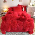 Princess Style Custom Christmas Luxury Shaggy Flanell Warm Bedding for Autumn