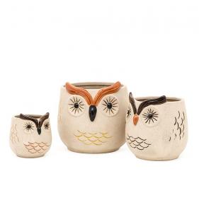 Wholesale 24 Inch 6 Inch  16 Inch Ceramic Flower Pots 3D Unique Owl Lovely Flower Succulent Pots Mode from china suppliers