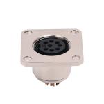 250V M16 Circular Connector Square Panel Mount Female Solder Connector 8 Core