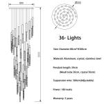 Modern Led Crystal Chandelier For Staircase Lobby Mall Villa Gold loft hanging