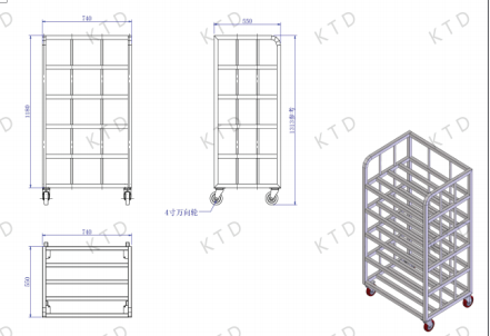 Handcart - Divided Cart Multi-tiered compartments Separate compartments Customizable size and material