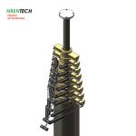 15m lockable pneumatic telescopic mast 30kg payloads 2.8m closed height