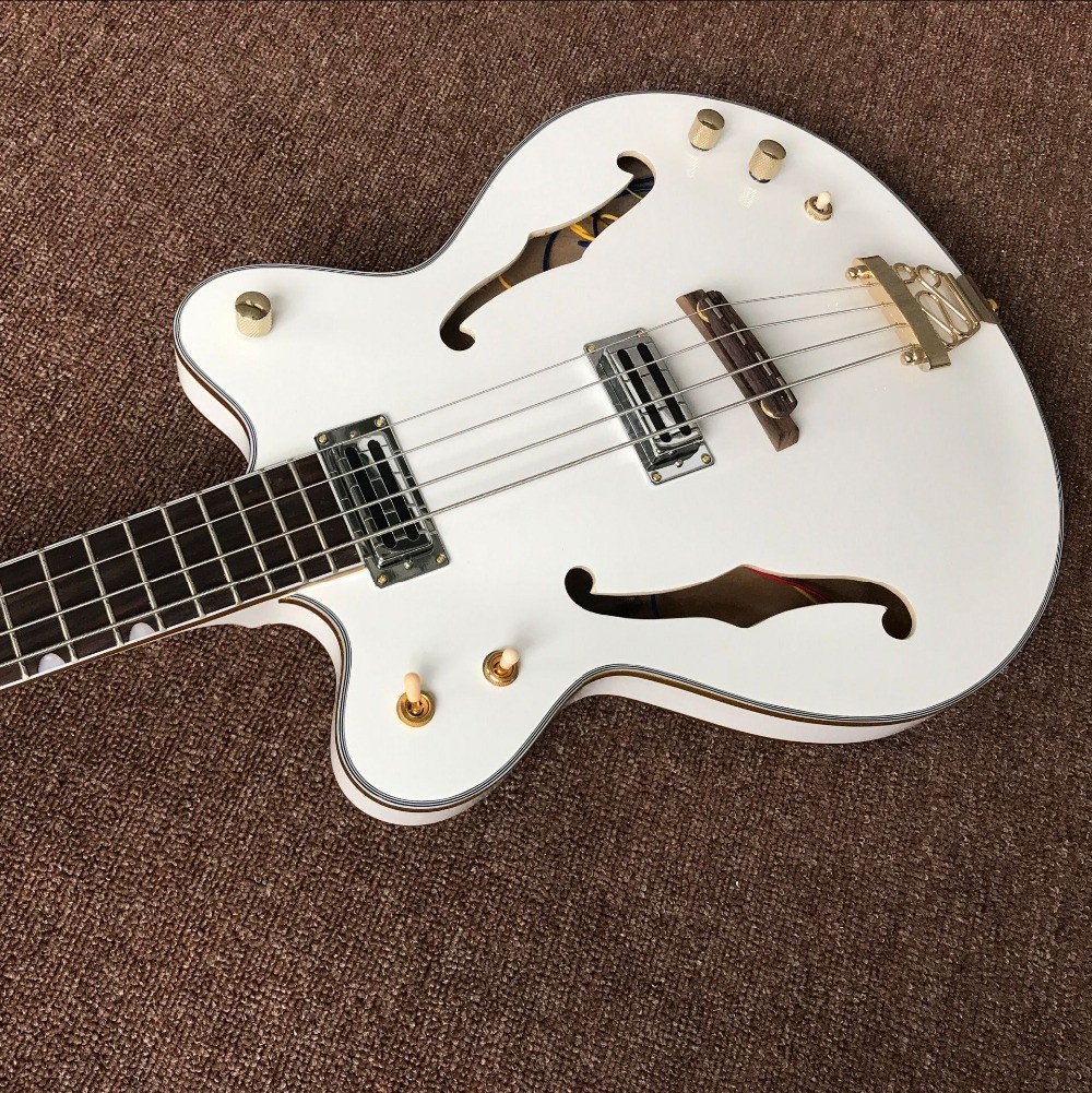 New style,China Custom Jazz white F hollow body electric guitar,Rosewood fingerboard,vibrato system