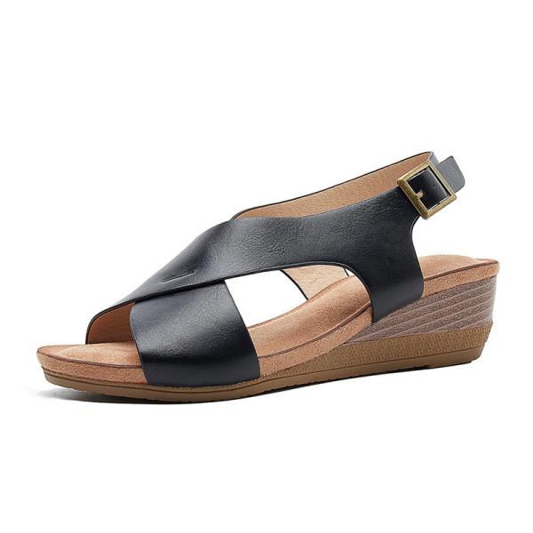 BS096 Ladies Shoes2021 New Slope With Roman Shoes Large Size Sandals Simple
