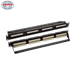 Wholesale 19&quot; 110 IDC UTP Unshielded Rack Mount Patch Panel 24 Port Cat5e With Cable Management from china suppliers
