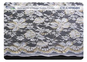 Wholesale Black Scalloped Metallic Bulk Floral Lace Fabric Eco-Friendly Dyeing CY-LW0060 from china suppliers