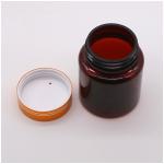 PET 100cc Amber/Brown Round Shape Plastic Bottle with Aluminum Caps for Capsule